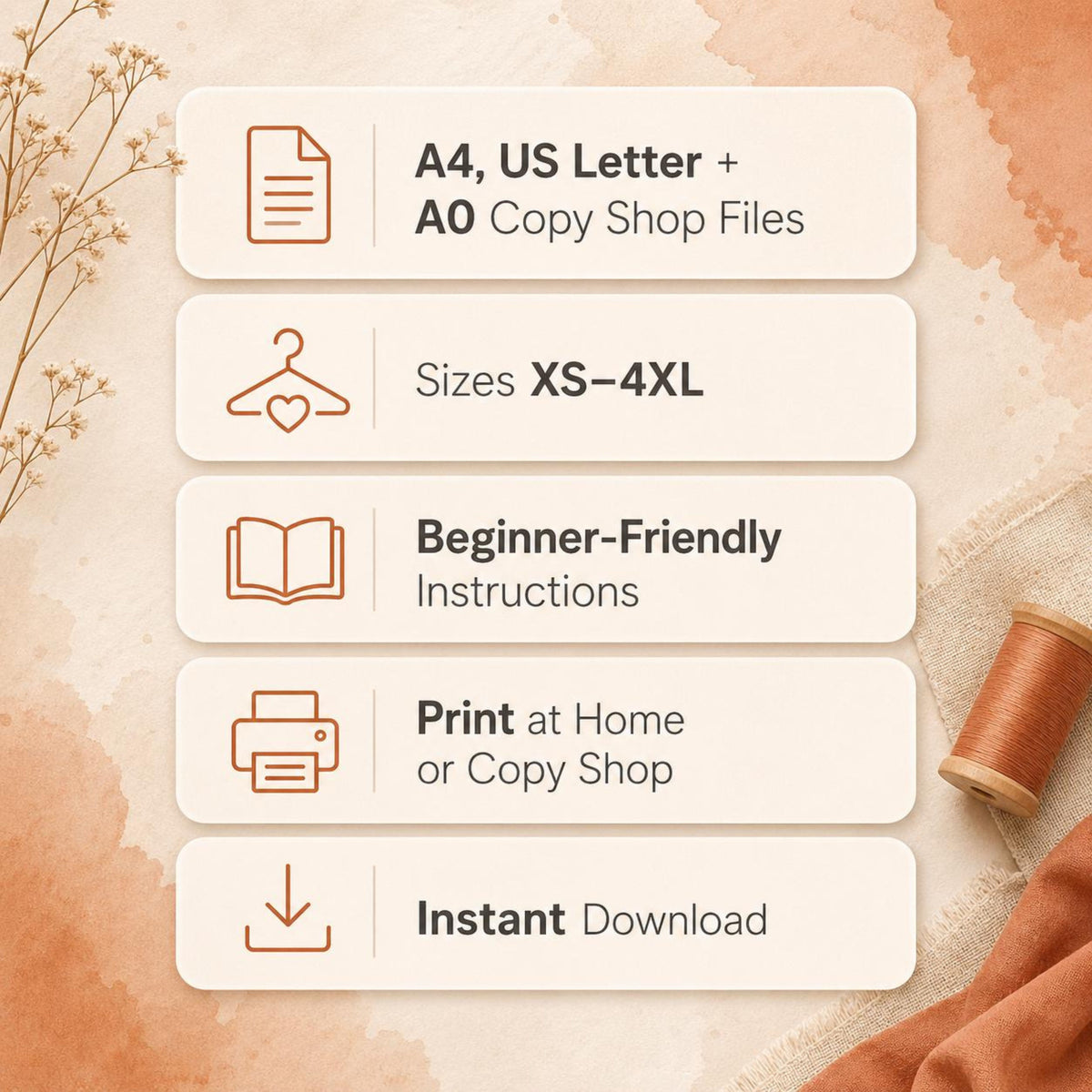 3 Everyday Top PDF Sewing Patterns Bundle | XS–4XL