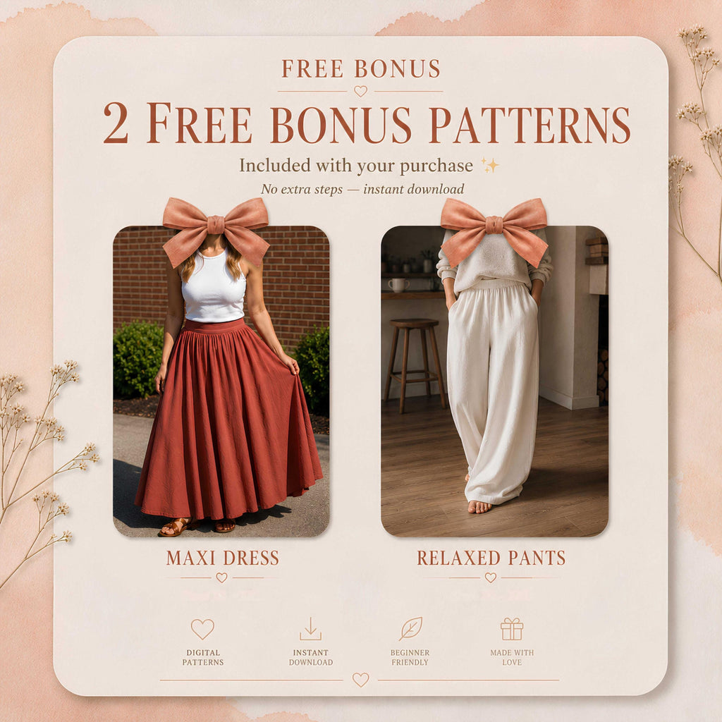 3 Everyday Top PDF Sewing Patterns Bundle | XS–4XL